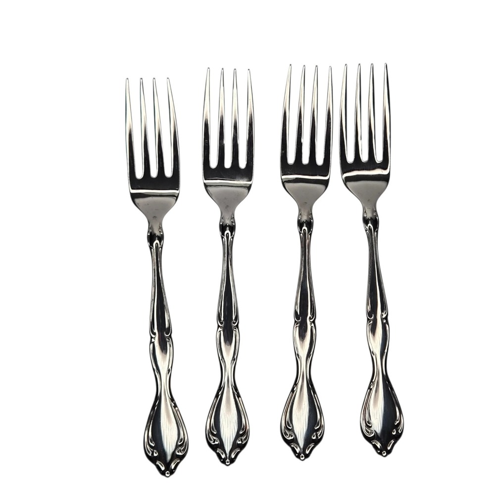 Set Of 4 Dinner Forks Oneida Community Cantata Stainless Flatware Y2 - Picture 2 of 4